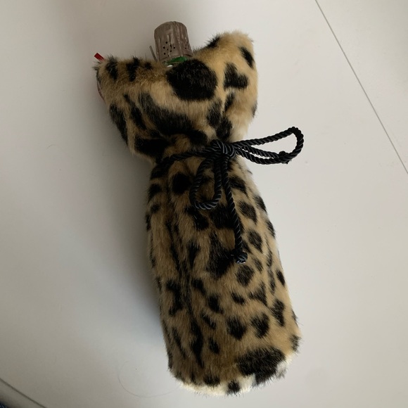 Leopard faux fur wine gift bag - Picture 1 of 3